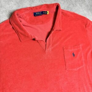 Polo Ralph Lauren Terry Cloth Polo Shirt Red 4XLT Preppy Casual